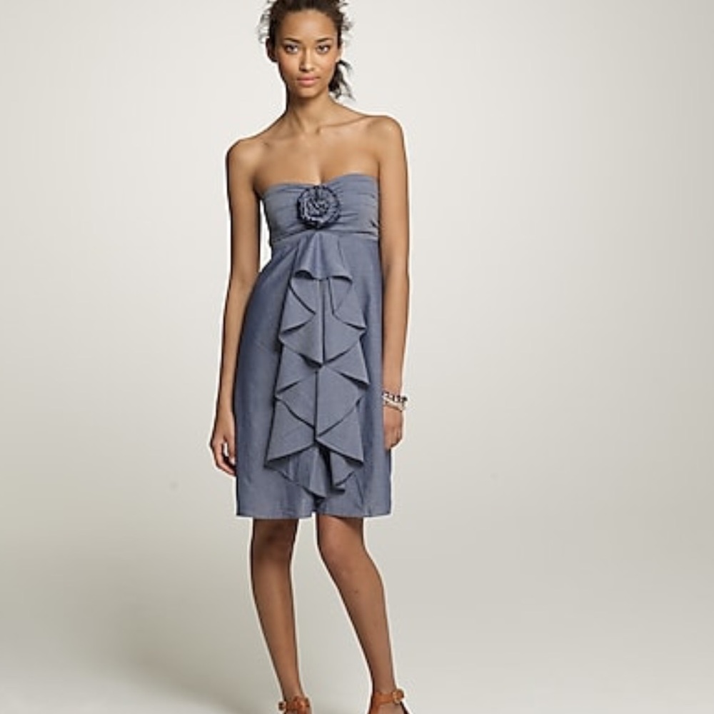 J. Crew Wild Rose Blue Chambray Dress